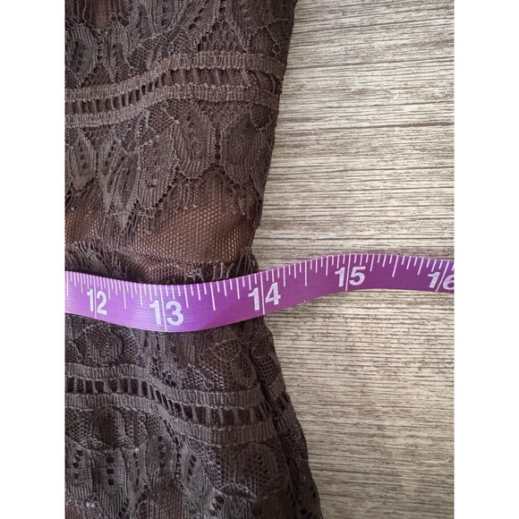 JS Collections Brown Lace Satin Gown Size 4 Sleeveless Formal Evening Dress - Picture 8 of 13